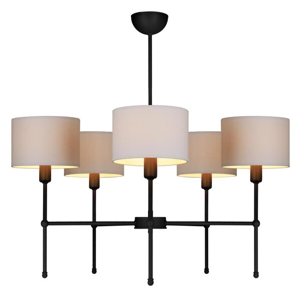 Lampadario a stelo MADELA 5xE14/40W/230V bianco/nero