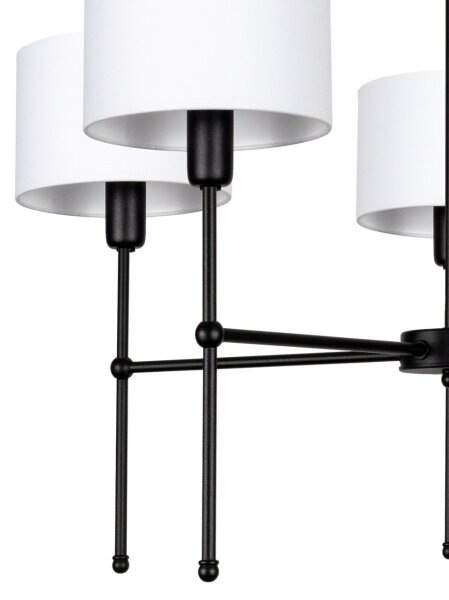 Lampadario a stelo MADELA 5xE14/40W/230V bianco/nero