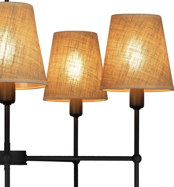 Lampadario su asta MADELA 5xE14/40W/230V iuta/nero