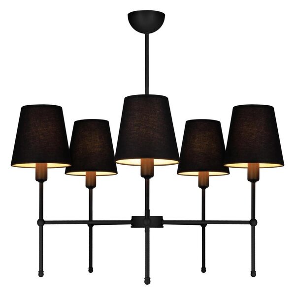 Lampadario su asta MADELA 5xE14/40W/230V nero