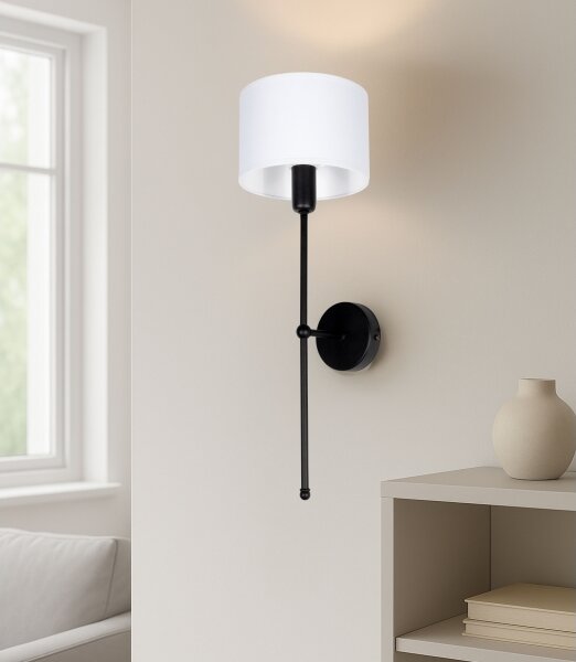 Lampada da parete MADELA 1xE14/40W/230V bianco/nero