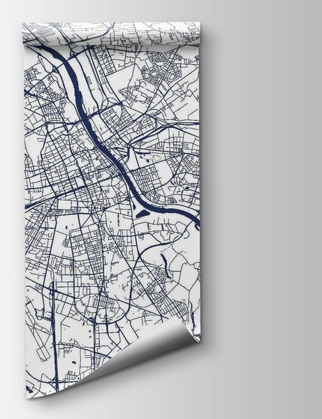 Carta da parati Mappa di una città, Carta da parati mappe del mondo, Carta da parati popolare, u25648 - Tapeko.it
