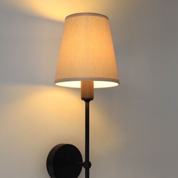 Lampada da parete MADELA 1xE14/40W/230V beige/nera
