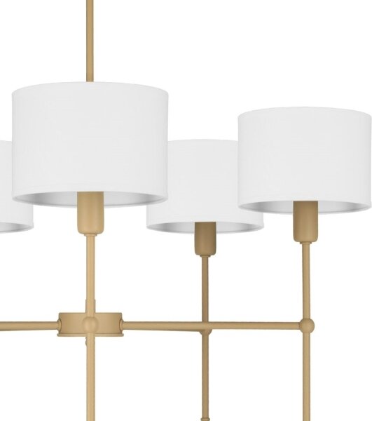 Lampadario con asta MADELA 5xE14/40W/230V bianco/beige