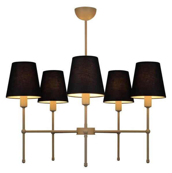 Lampadario a stelo MADELA 5xE14/40W/230V nero/beige