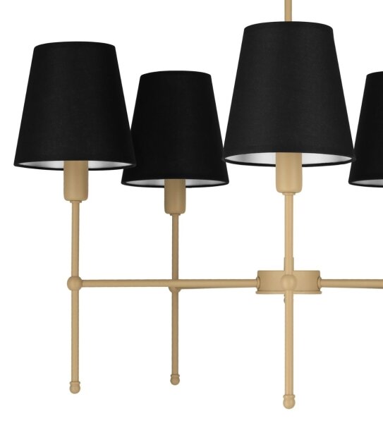 Lampadario a stelo MADELA 5xE14/40W/230V nero/beige