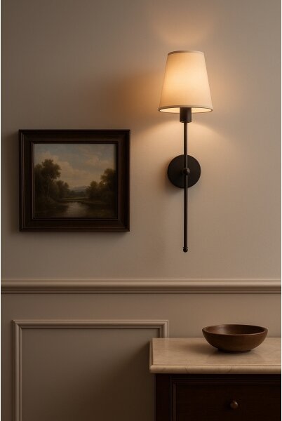 Lampada da parete MADELA 1xE14/40W/230V beige/nera