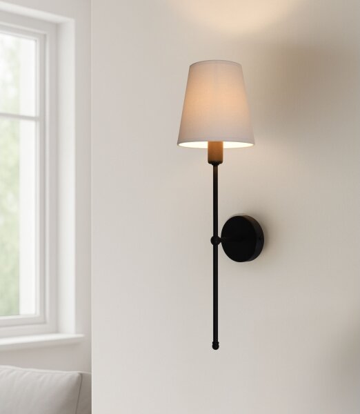 Lampada da parete MADELA 1xE14/40W/230V beige/nera