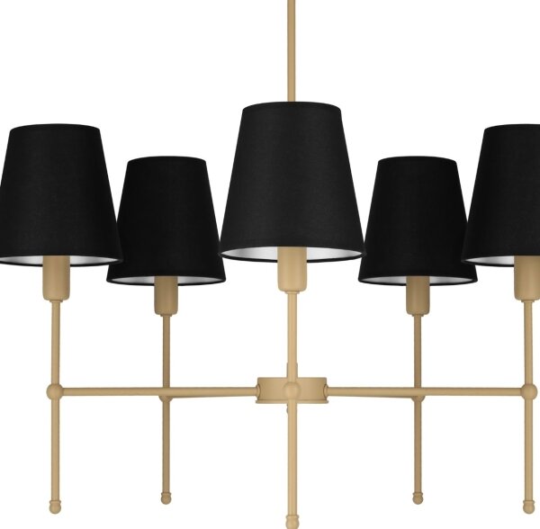 Lampadario a stelo MADELA 5xE14/40W/230V nero/beige