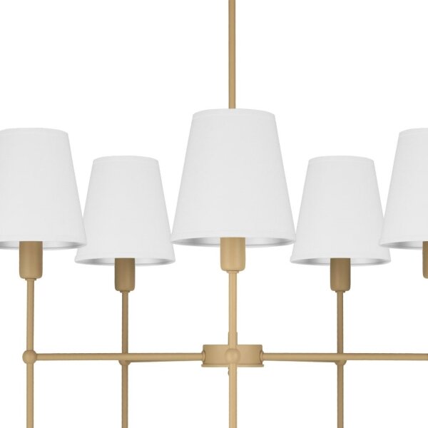 Lampadario a stelo MADELA 5xE14/40W/230V bianco/beige