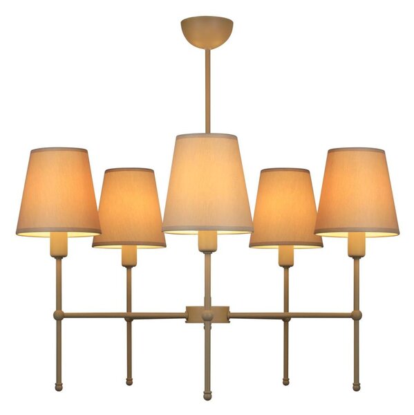 Lampadario a stelo MADELA 5xE14/40W/230V bianco/beige