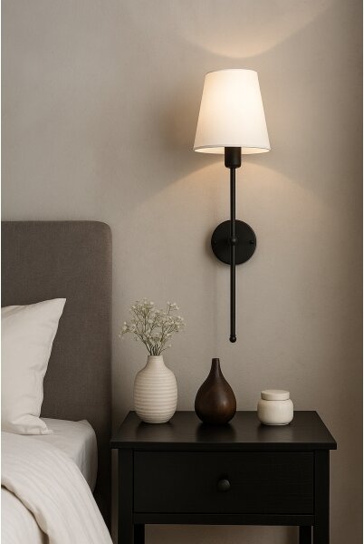 Lampada da parete MADELA 1xE14/40W/230V bianco/nero