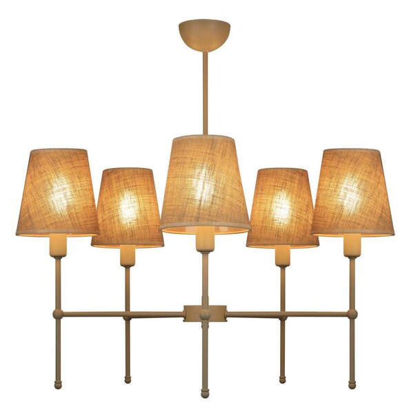 Lampadario a stelo MADELA 5xE14/40W/230V iuta/beige