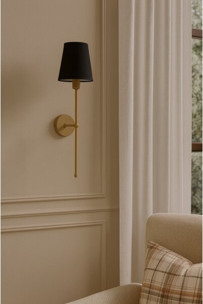 Lampada da parete MADELA 1xE14/40W/230V nera/beige