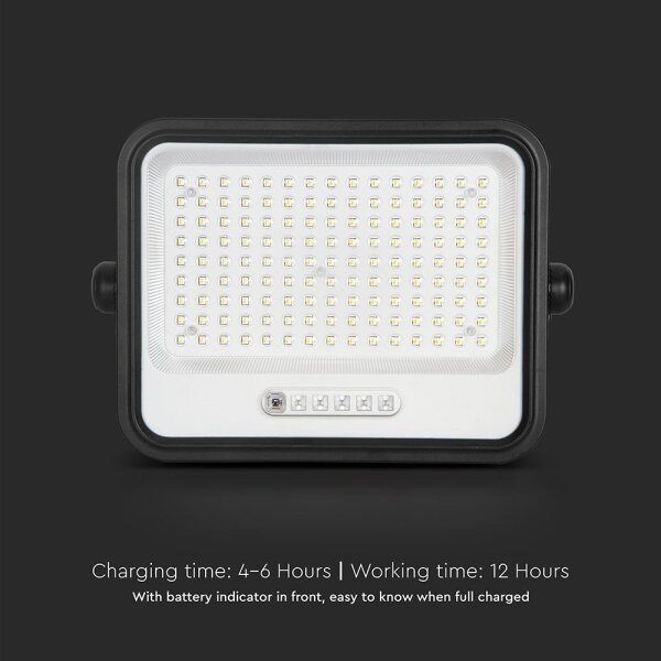 LED dimmerabile proiettore solare LED/300W/3,2V IP65 15000 mAh nero + telecomando
