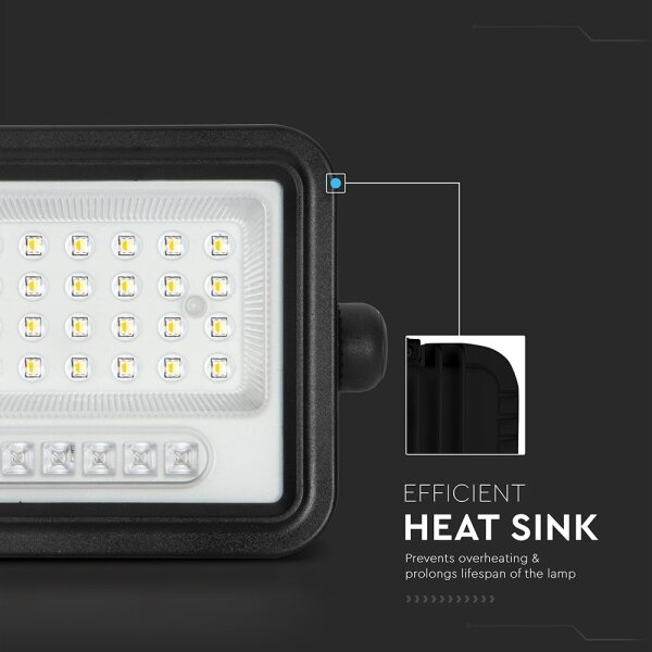 Proiettore solare LED dimmerabile 50W/3,2V IP65 3800 mAh nero + telecomando
