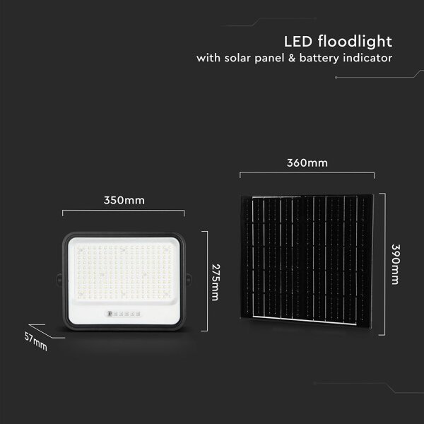 Faro solare LED dimmerabile LED/400W/3,2V IP65 20000 mAh nero + telecomando