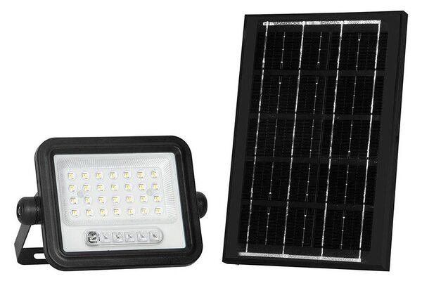 Proiettore solare LED dimmerabile 50W/3,2V IP65 3800 mAh nero + telecomando