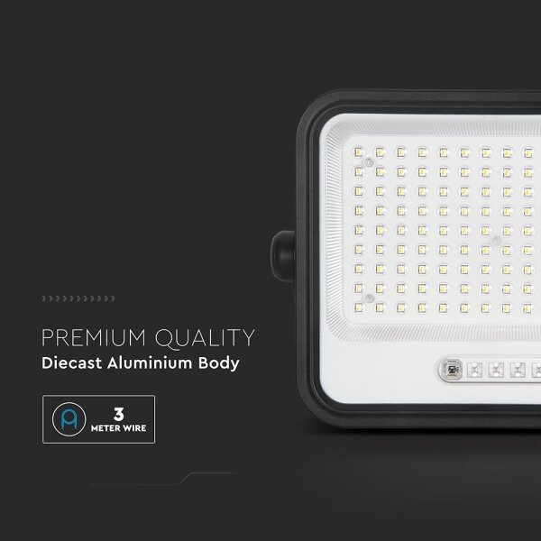 LED dimmerabile proiettore solare LED/300W/3,2V IP65 15000 mAh nero + telecomando