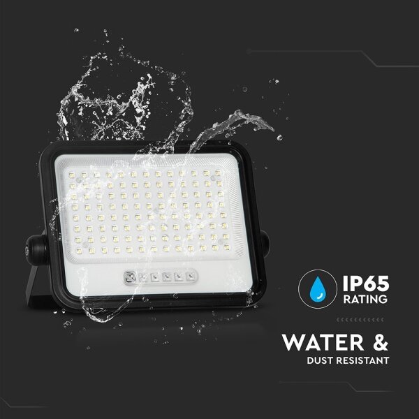Faretto solare dimmerabile LED/200W/3,2V IP65 10000 mAh nero + telecomando
