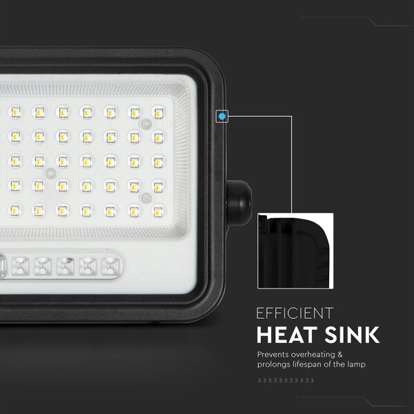 Faretto solare dimmerabile a LED 100W/3,2V IP65 5000 mAh nero + telecomando