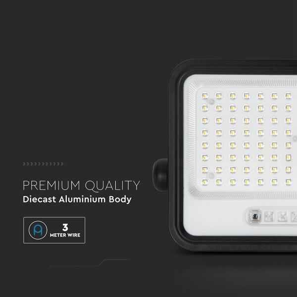 Faretto solare dimmerabile LED/200W/3,2V IP65 10000 mAh nero + telecomando