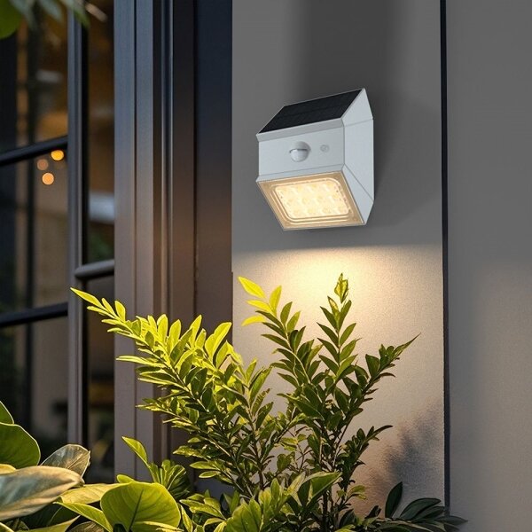 Lampada solare da parete a LED con sensore LED/2,5W/3,7V IP65 1200 mAh bianco