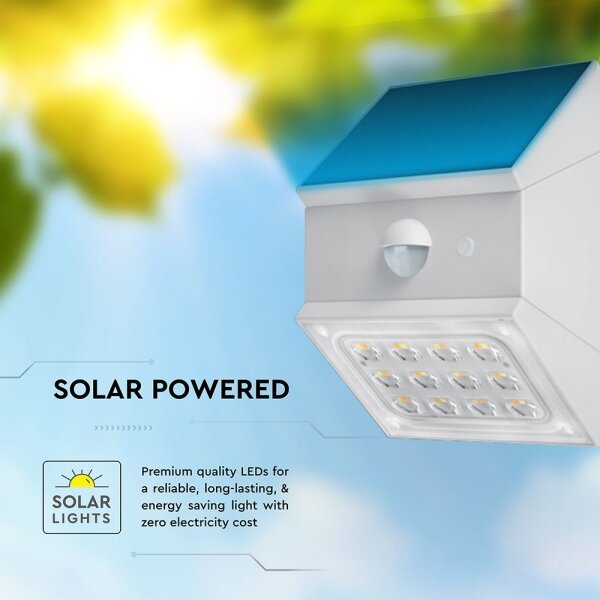 Lampada solare da parete a LED con sensore LED/2,5W/3,7V IP65 1200 mAh bianco