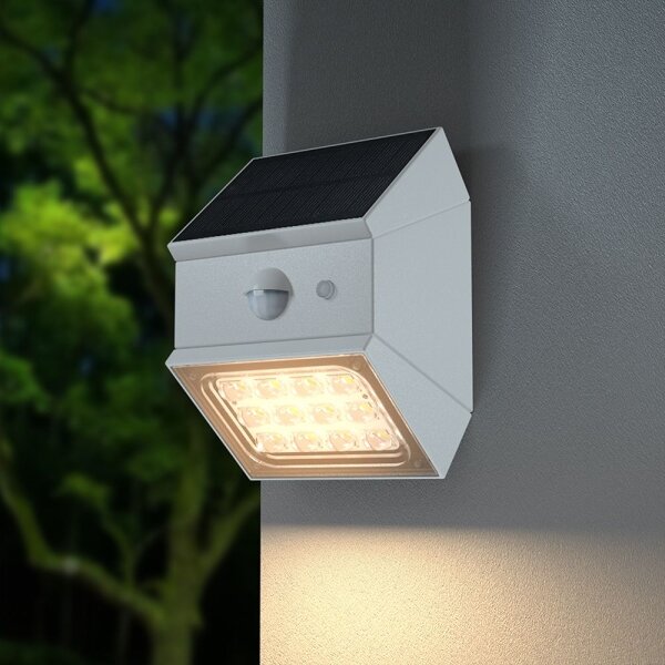 Lampada solare da parete a LED con sensore LED/2,5W/3,7V IP65 1200 mAh bianco