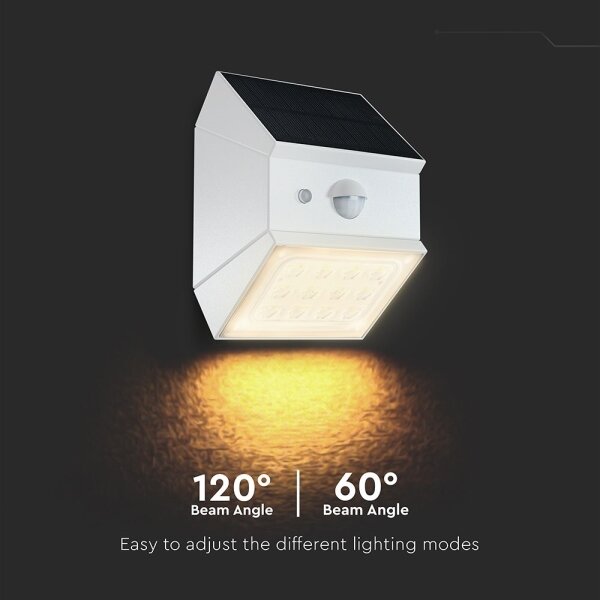 Lampada solare da parete a LED con sensore LED/2,5W/3,7V IP65 1200 mAh bianco