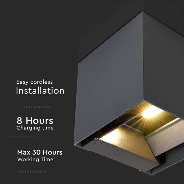 Applique solare a LED con sensore LED/9W/5V IP65 2600 mAh antracite
