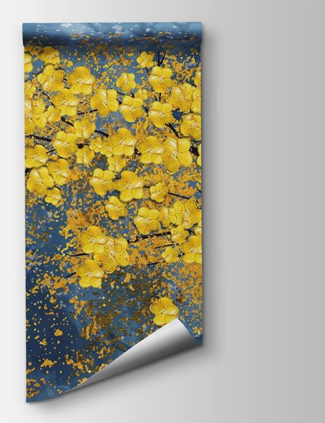 Carta da parati Albero con foglie gialle, Carta da parati Natura, Carta da parati popolare, u32831 - Tapeko.it