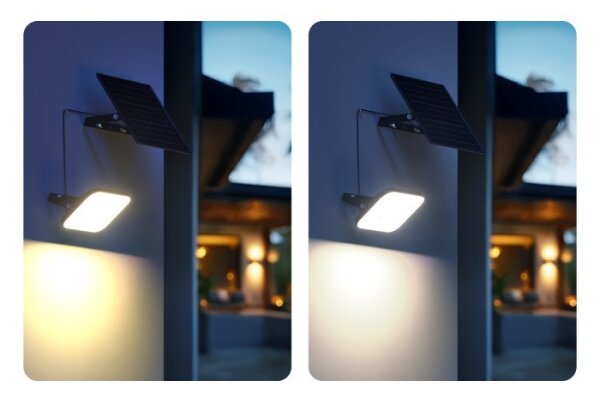 Proiettore solare LED con sensore LED/10W/3,7V 4000K IP65 3600 mAh + telecomando