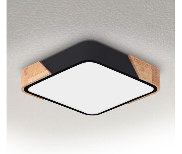 Brilagi - Plafoniera a LED PILANA LED/24W/230V rovere/nero 32x32 cm