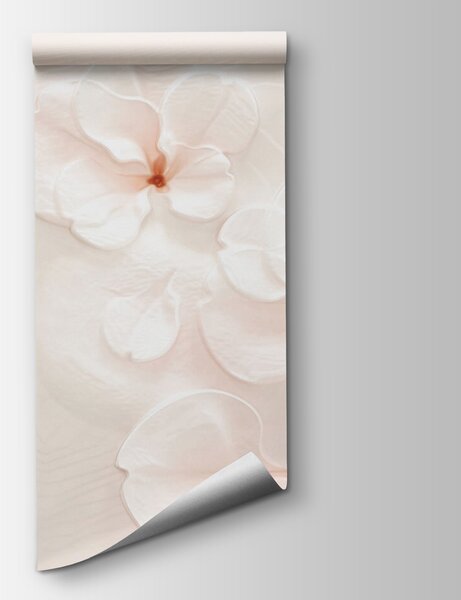 Carta da parati Gruppo di fiori bianchi, Carta da parati 3d fiori, Carta da parati popolare, u37030 - Tapeko.it