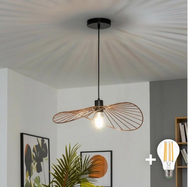 Brilagi - Lampadario LED su cavo CERIA WIRE 1xE27/40W/230V 40x56 cm bronzo