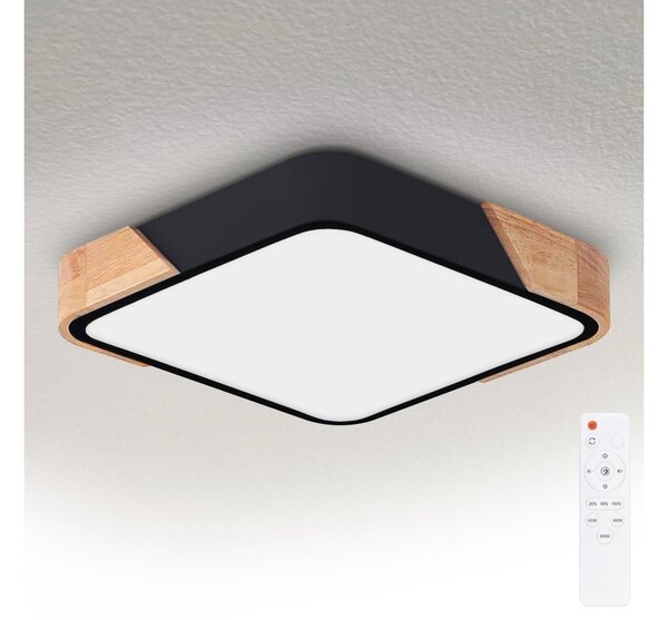 Brilagi - Lampada LED dimmerabile PILANA LED/48W/230V rovere/nero 42x42 cm + telecomando