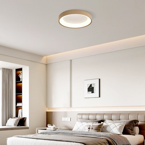 Brilagi - LED dimmerabile plafoniera FALCON MODERN LED/30W/230V 40 cm beige + telecomando