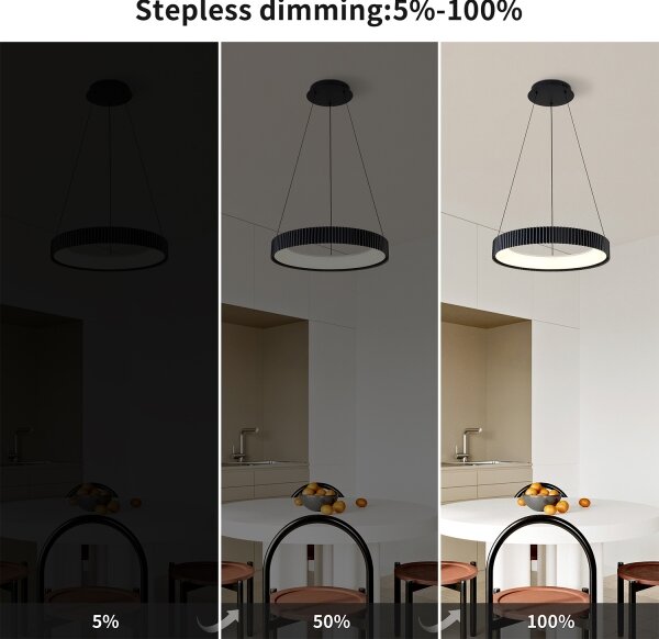 Brilagi - Lampadario LED dimmerabile a cavo FALCON MODERN LED/30W/230V 40 cm nero + telecomando