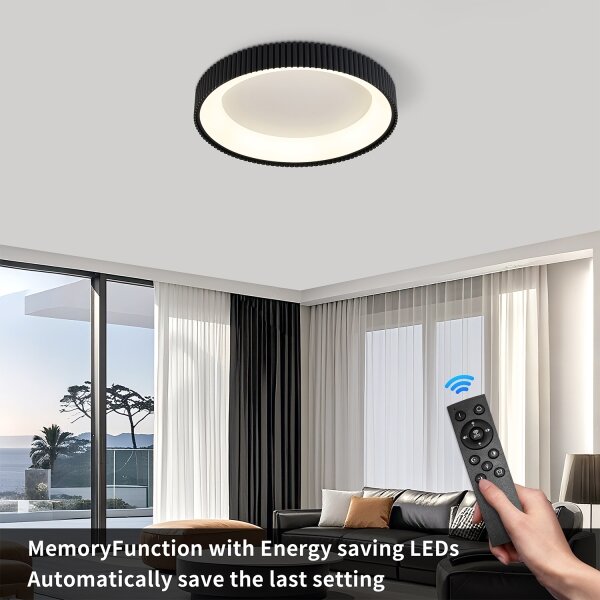 Brilagi - Plafoniera LED dimmerabile FALCON MODERN LED/30W/230V 40 cm nero + telecomando