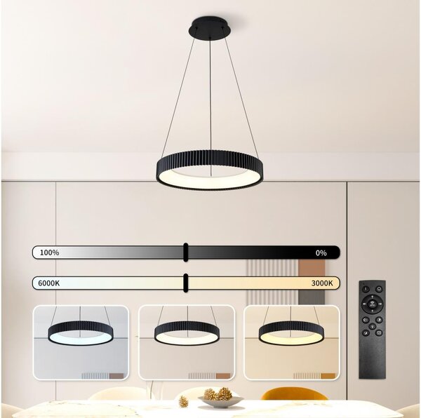 Brilagi - Lampadario LED dimmerabile a cavo FALCON MODERN LED/30W/230V 40 cm nero + telecomando
