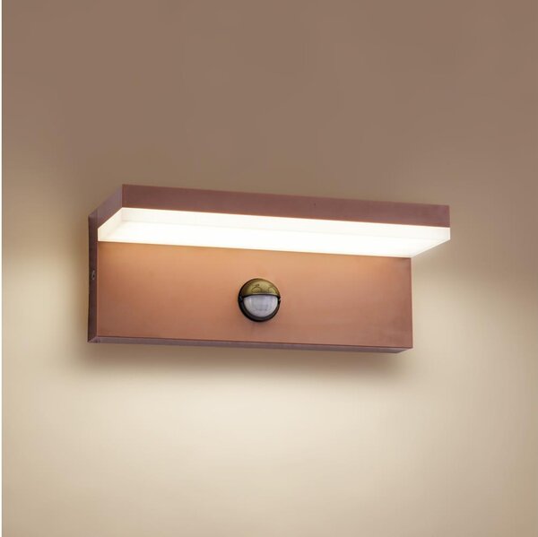 Brilagi-LED Applique da esterno con sensore TESSI LED/10W/230V, marrone, IP54