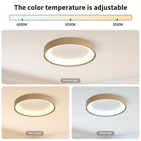 Brilagi - LED dimmerabile plafoniera FALCON MODERN LED/30W/230V 40 cm beige + telecomando