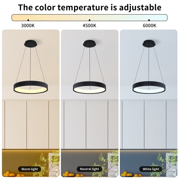 Brilagi - Lampadario LED dimmerabile a cavo FALCON MODERN LED/30W/230V 40 cm nero + telecomando