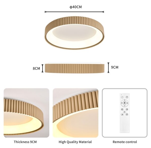 Brilagi - LED dimmerabile plafoniera FALCON MODERN LED/30W/230V 40 cm beige + telecomando