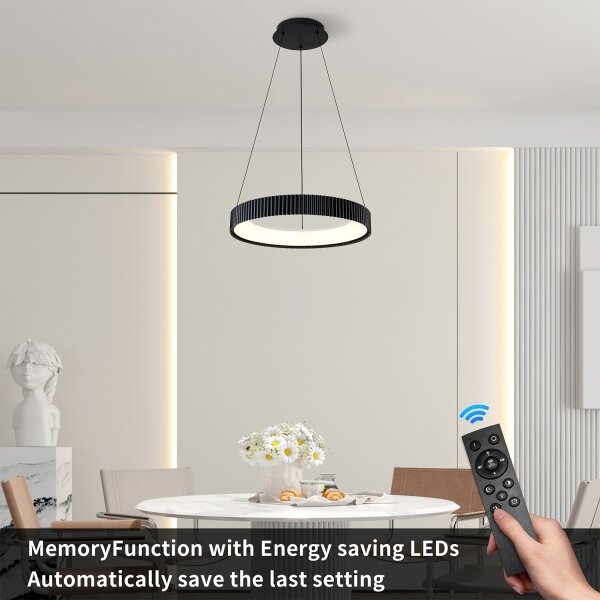 Brilagi - Lampadario LED dimmerabile a cavo FALCON MODERN LED/30W/230V 40 cm nero + telecomando