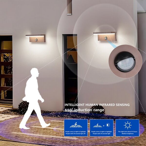 Brilagi-LED Applique da esterno con sensore TESSI LED/10W/230V, marrone, IP54