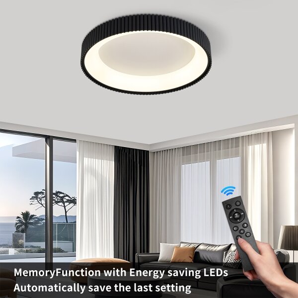 Brilagi - Plafoniera LED dimmerabile FALCON MODERN LED/54W/230V 60 cm nera + telecomando
