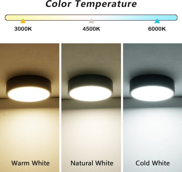 Brilagi - plafoniera LED POOL LED/18W/230V 3000/4000/6000K pr. 20 cm nera