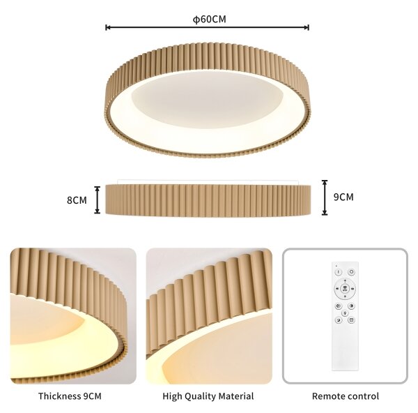 Brilagi - Plafoniera LED dimmerabile FALCON MODERN LED/54W/230V 60 cm beige + telecomando